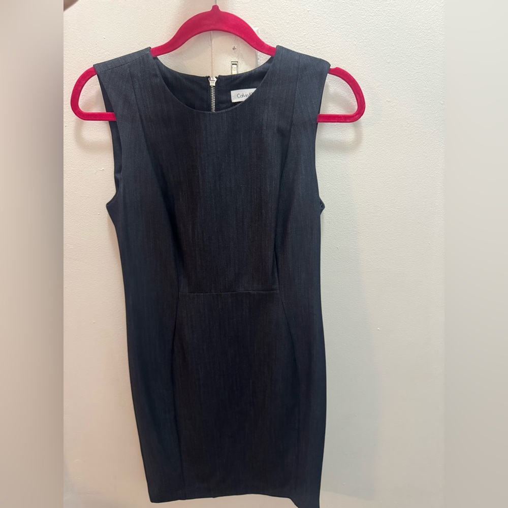 Calvin Klein dark denim Sleeveless Midi Dress